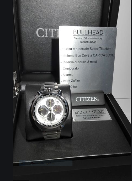 Oiritaly Watch Solar Man Citizen AV0080 88A Bullhead